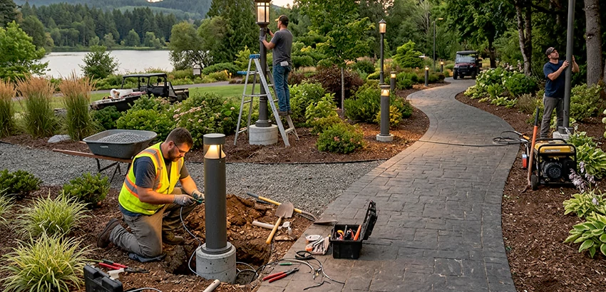 Landscape Post, Pole, and Bollard Lighting Installation in Montgomery