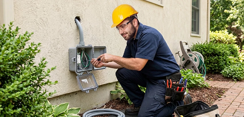 Outdoor Outlet Installation on Vinyl Siding in Montgomery